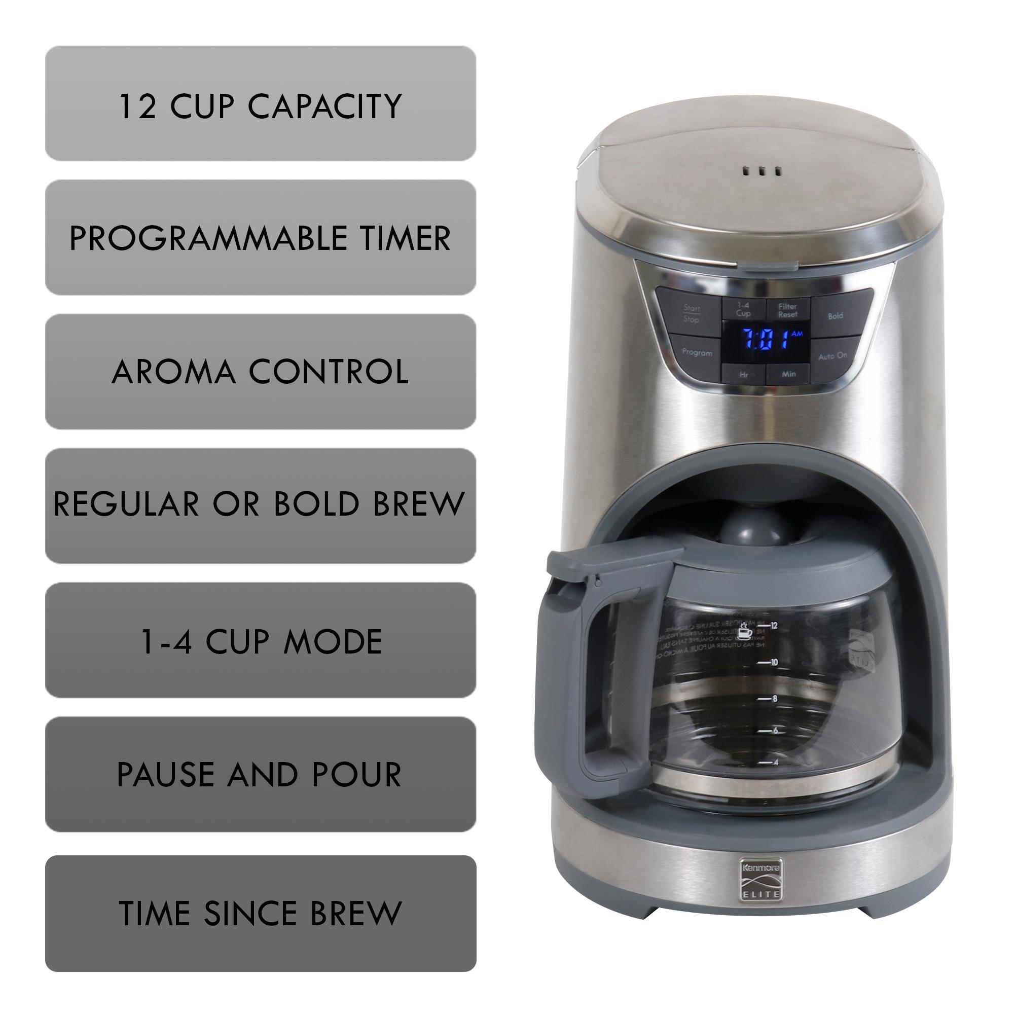 Elite Programmable, Aroma Control, Bold Brew 12 -Cup Programmable Commercial/Residential Drip coffee maker with Automatic Shut-Off ( Stainless Steel ) - Image 3