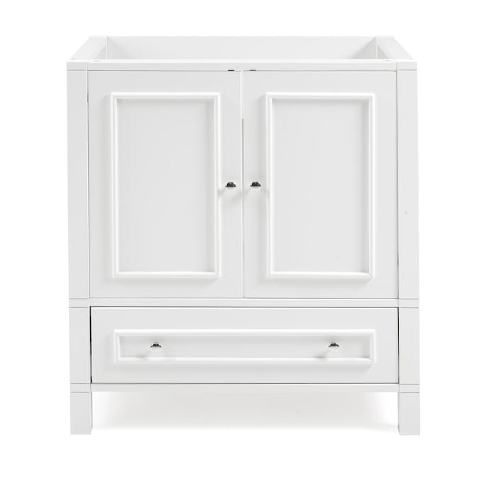 Alaterre Furniture Williamsburg 30-in White Bathroom Vanity Base Cabinet without Top