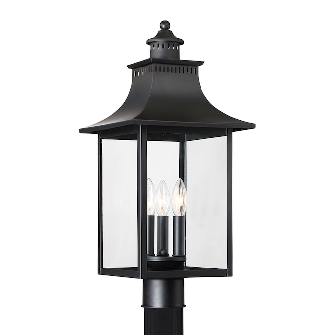Quoizel Chancellor 22-in Mystic Black Traditional Outdoor Light Post Lantern