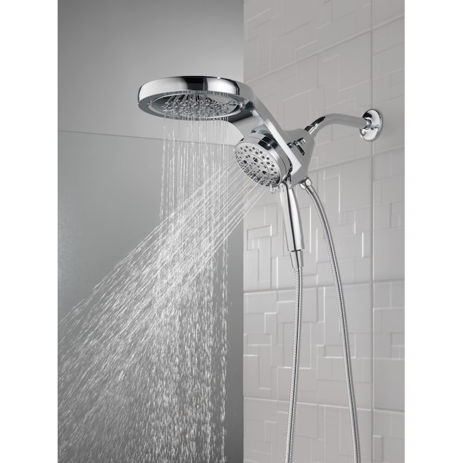 Delta HydroRain H2Okinetic Lumicoat Chrome 7.875-in Round Dual/Combo Rain Shower Head 2.5-GPM (9.5-LPM) - Image 11