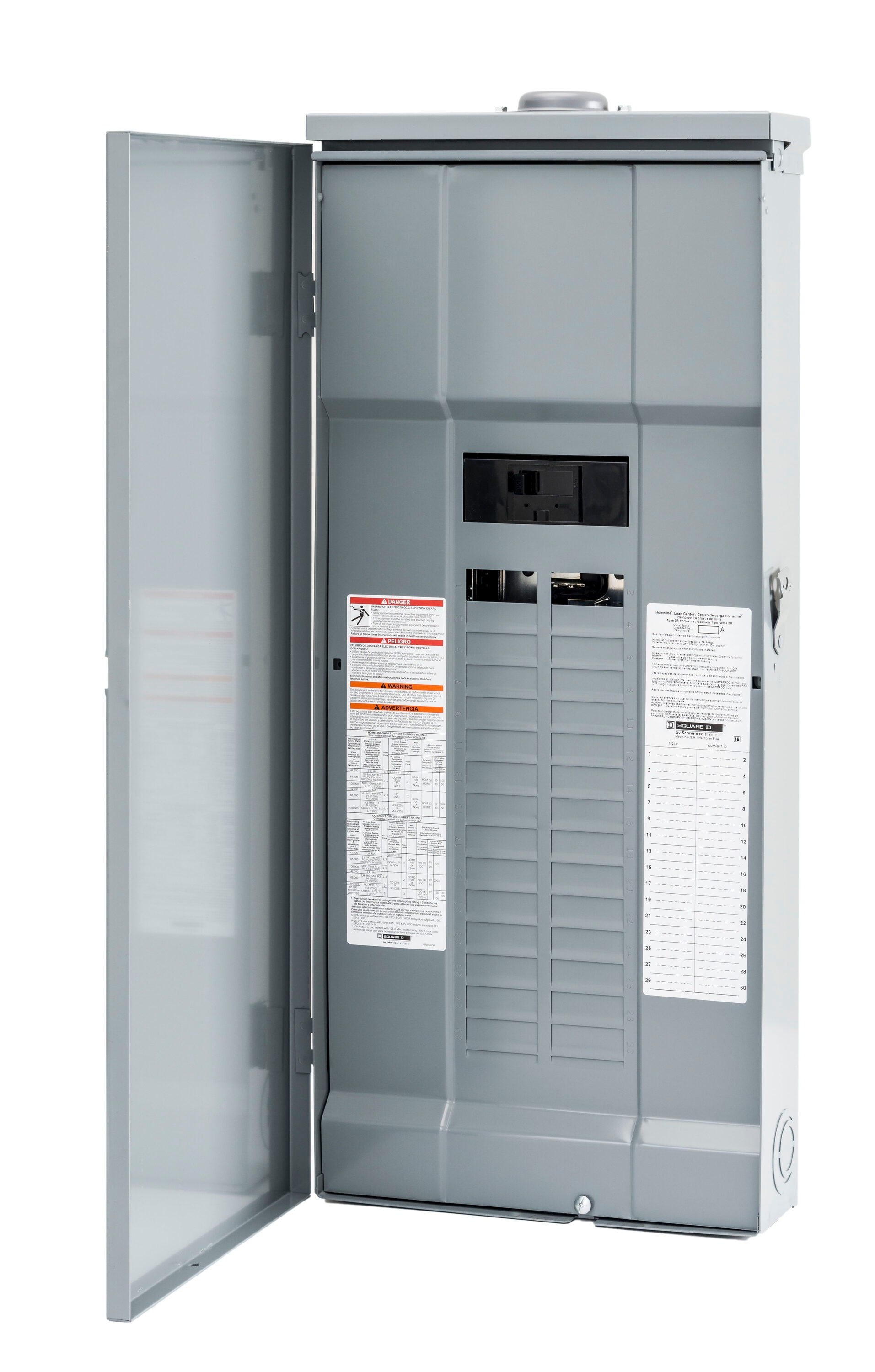 Homeline 150 -Amp 30 -Spaces 60 -Circuit Outdoor Main breaker Plug-On Neutral Load Center - Image 4