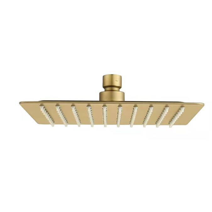 WELLFOR WB Brushed Gold 10-in Square Fixed Rain 1.5-GPM (5.7-LPM)