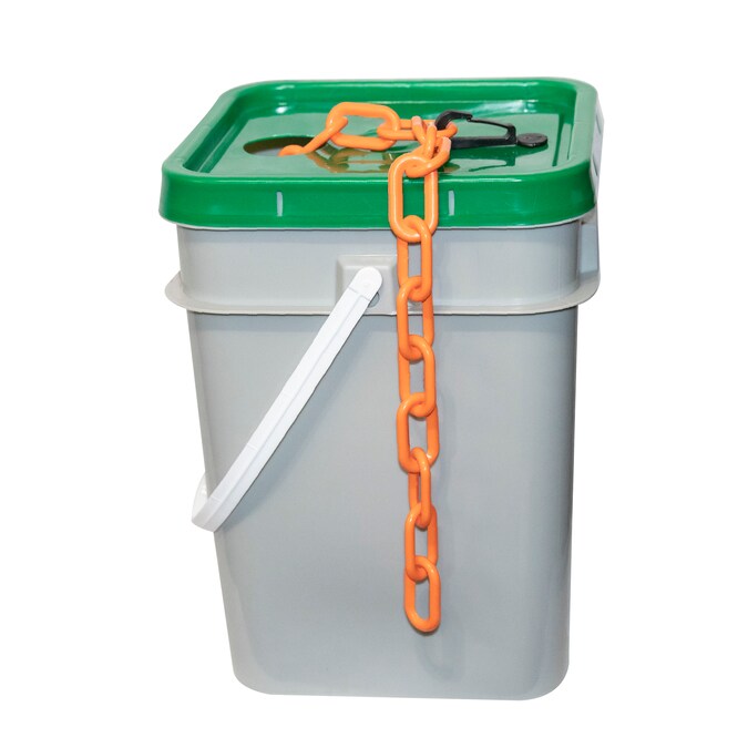 Mr. Chain 1 in (#4, 25Mm) X 350 Ft Safety Orange Plastic Barrier Chain In A Pail