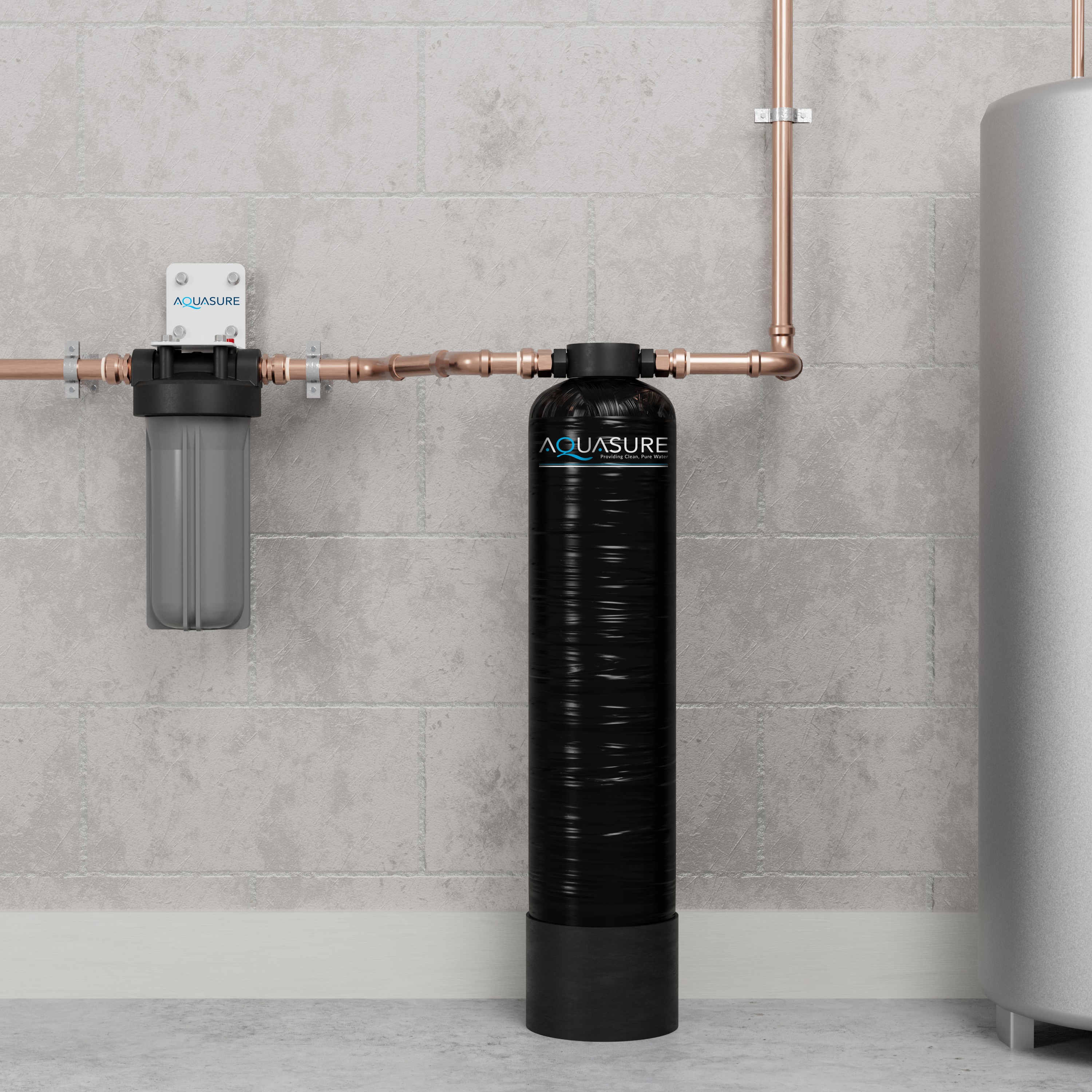 Serene Series Dual-stage 10-GPM Scale control media Hard water Whole House Water Filtration System - Image 2