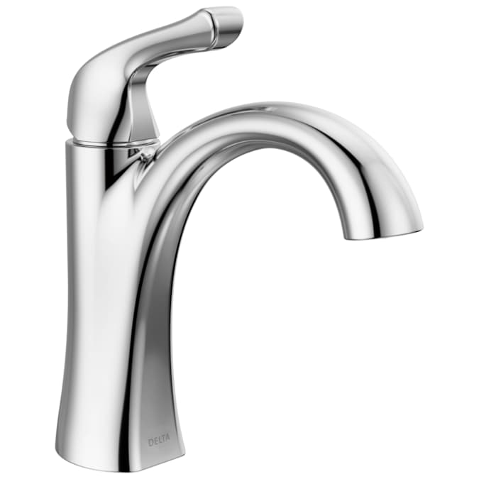 Delta Arvo Chrome Single Hole 1-Handle WaterSense Bathroom Sink Faucet with Drain and Deck Plate