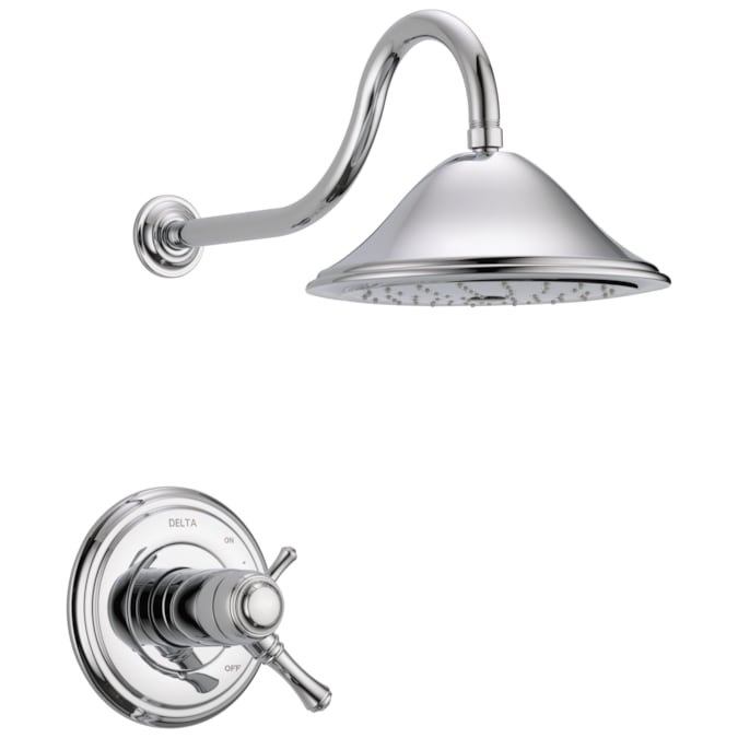 Delta Cassidy Thermostatic Chrome 2-handle Single Function Round Shower Faucet Valve Included