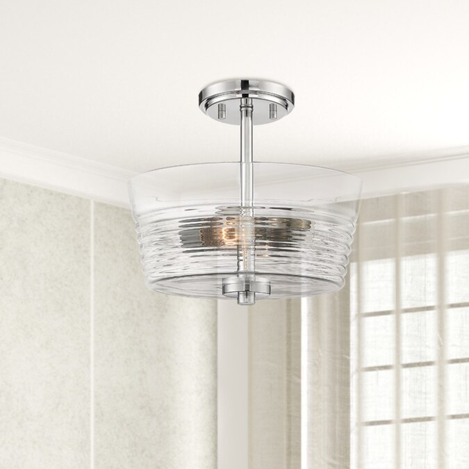 Designers Fountain Ingo 2-Light 12-in Polished Nickel Flush Mount Light