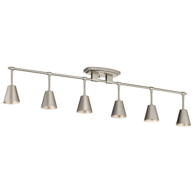 Kichler Sylvia 45-in 6-Light Satin Nickel G5.3 Base Mid-century Track Bar
