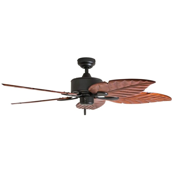 Honeywell Willow View 52-in Bronze with Dark Cherry Carved Wood Blades Indoor Downrod or Flush Mount Ceiling Fan Light Kit Compatible (5-Blade) - Image 10