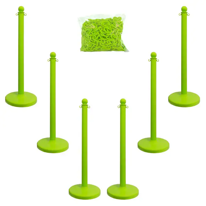 Mr. Chain Safety Green Medium Duty Stanchion and Chain Kit