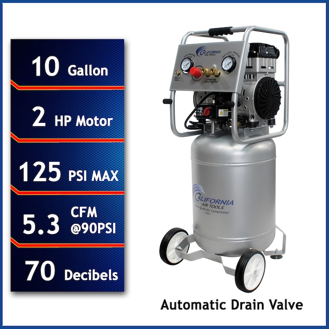 California Air Tools 10-Gallon Portable Electric 125 PSI Vertical Air Compressor with Accessories Included