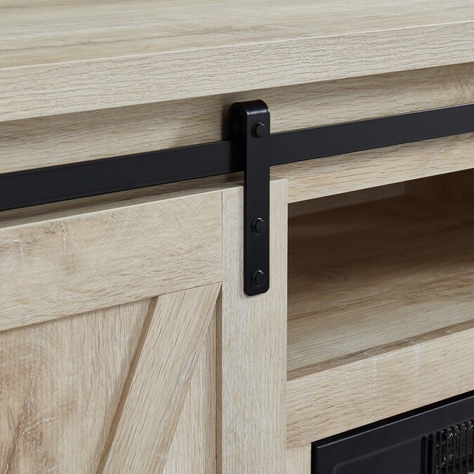 CASAINC 54-in W White Oak TV Stand with LED Corner or Flat Wall Electric Fireplace with Remote Control Included - Image 8