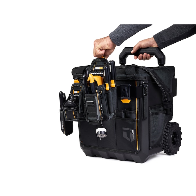 TOUGHBUILT Massive Mouth Hard Bottom XL Black Polyester 18-in Zippered Rolling Tool Bag - Image 6
