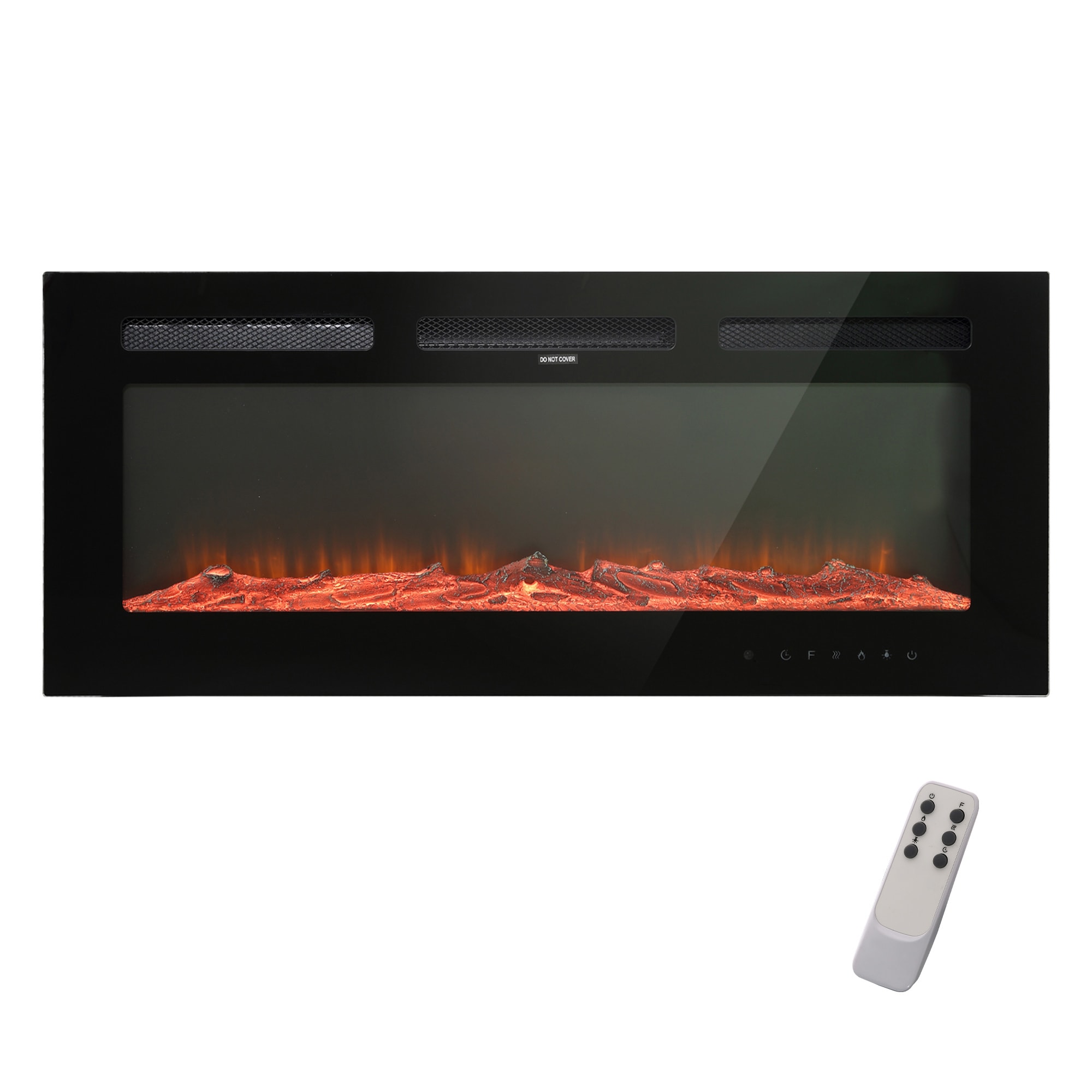 36-Inches W Black Wall mount LED Wall-mount Electric Fireplace with Remote Control Included