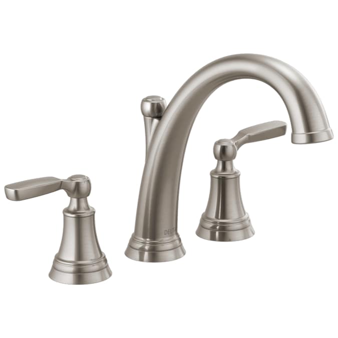 Delta Woodhurst Stainless 2-handle Deck-mount Roman High-arc Bathtub Faucet