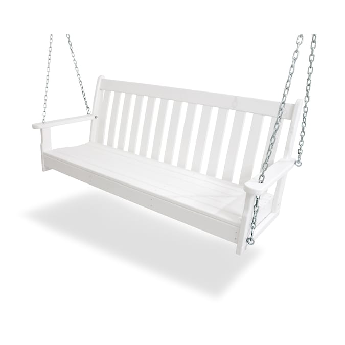 POLYWOOD Vineyard 2-person White Recycled Plastic Outdoor Swing