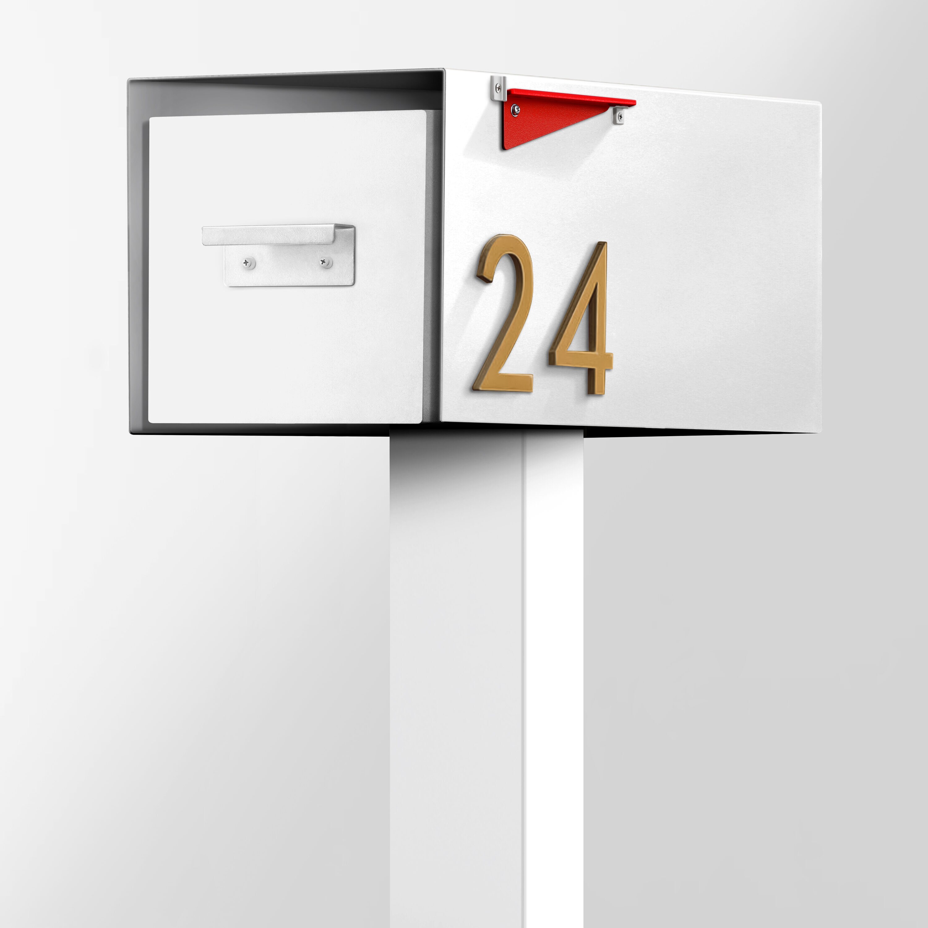 Post-Mounted Mailboxes 4 x 4 White Steel - Image 2