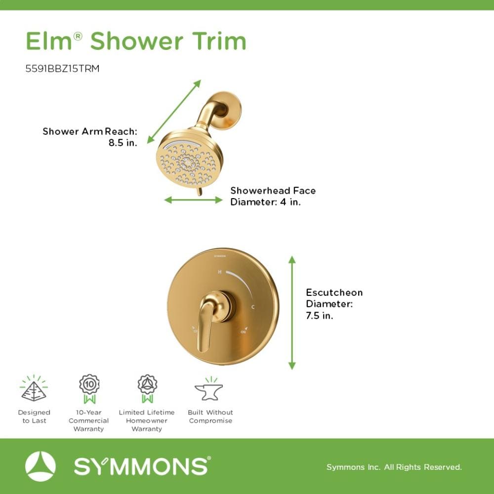 Elm Brushed Bronze 1-handle Multi-function 3.94-Inches Round Shower Faucet - Image 2