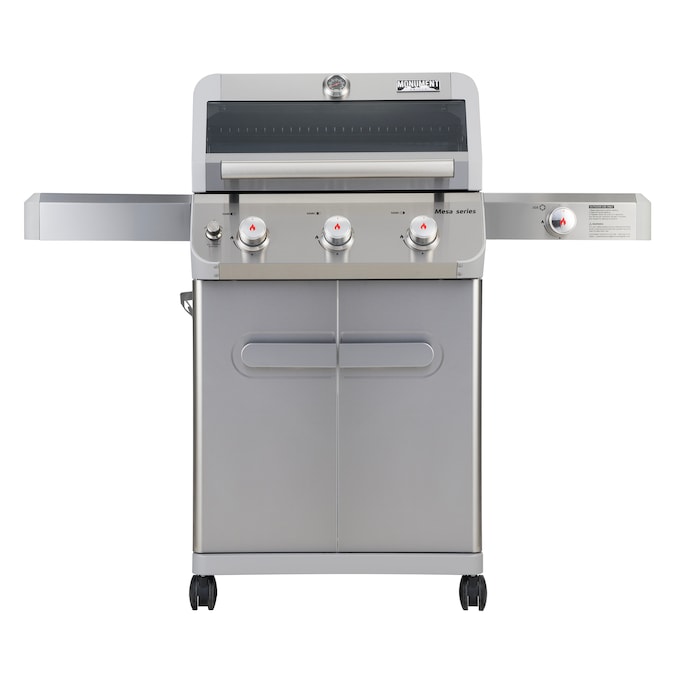 Monument Mesa Stainless Steel 3-Burner Liquid Propane Gas Grill with 1 Side Burner