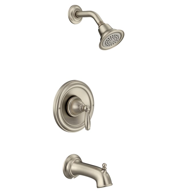 Moen Brantford Brushed Nickel 1-handle Single Function Round Bathtub and Shower Faucet