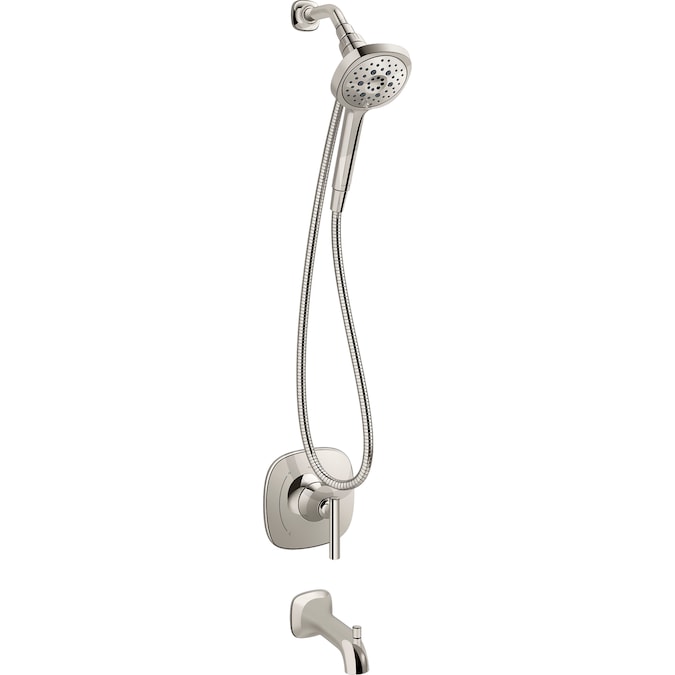 ER Rill Rite-Temp Vibrant Polished Nickel 1-handle Handheld Round Bathtub and Shower Faucet Valve Included