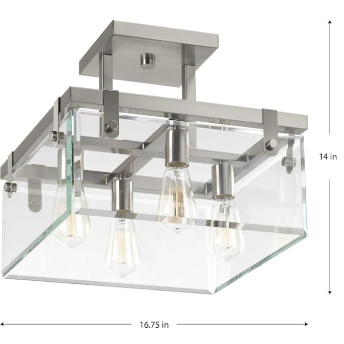 Progress Lighting Glayse 4-Light Brushed Nickel Semi Flush Mount Light - Image 15