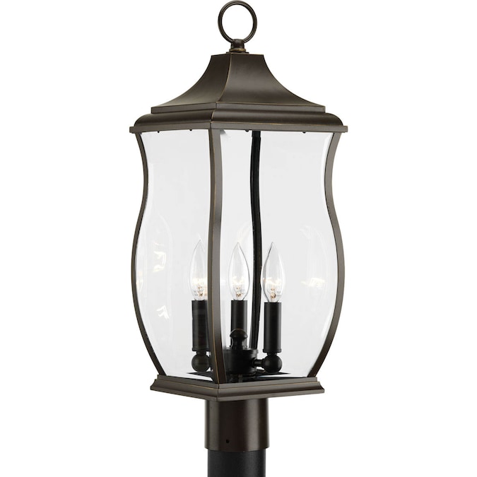 Progress Lighting Township 22.5-in Oil Rubbed Bronze Transitional Outdoor Light Post Lantern