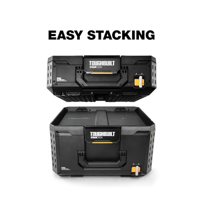TOUGHBUILT STACKTECH 22.3-in W x 26-in H x 19.7-in D Black Plastic/Metal Rolling Tool Box - Image 9