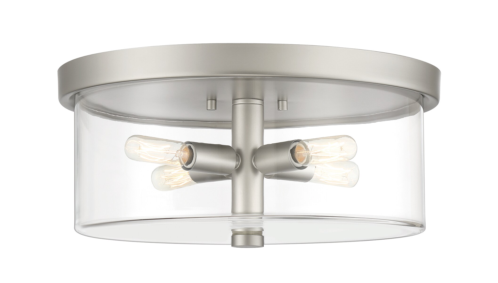 Hailie 4 -Light 15-in Satin Nickel Flush Mount Light - Image 2