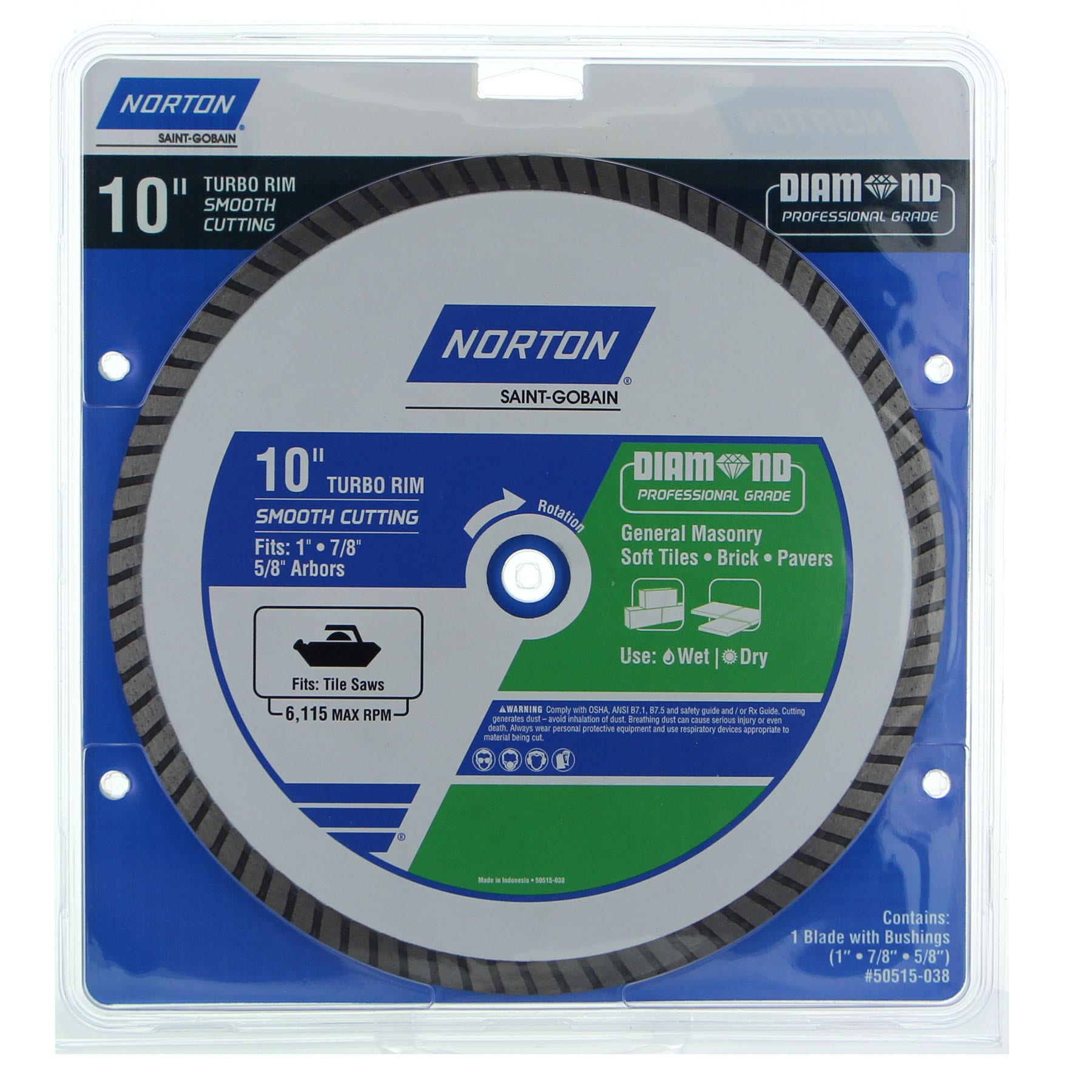 10-in Wet/Dry Turbo Rim Diamond Saw Blade