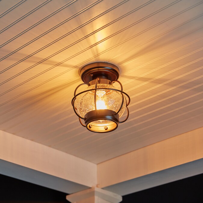 Maxim Lighting Outdoor Flush Mount 1-Light 8-in Oil-Rubbed Bronze Indoor/Outdoor Flush Mount Light - Image 4