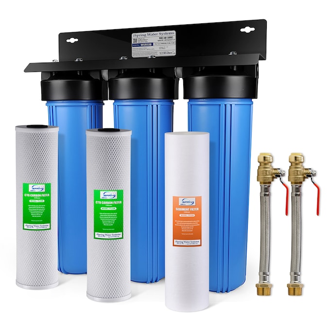 iSpring Triple-stage 15-GPM Carbon Block Well Water Whole House Water Filtration System