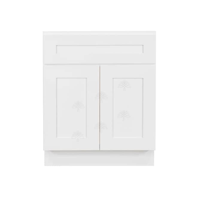 LifeArt Cabinetry Lancaster 24-in White Bathroom Vanity Base Cabinet without Top