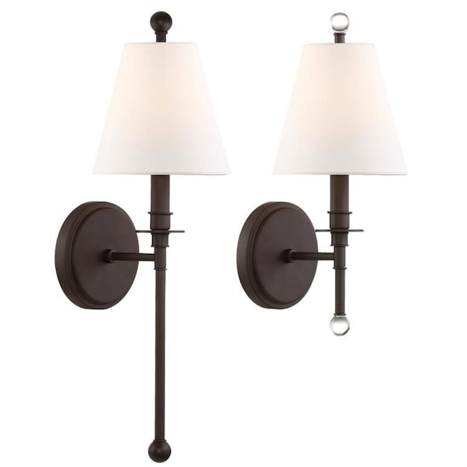 Crystorama Riverdale 6-in W 1-Light Matte Bronze Transitional Incandescent Wall Sconce