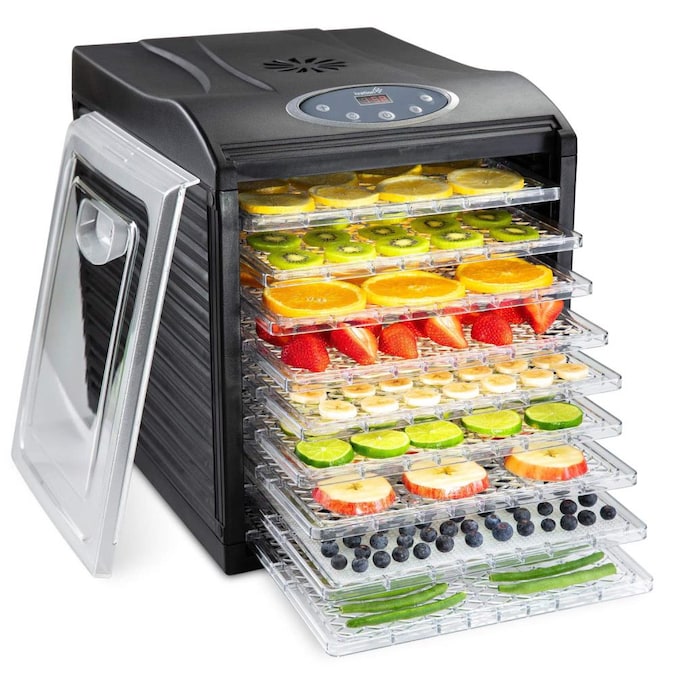 Ivation 9-Tray Black Food Dehydrator with Dishwasher-Safe Parts (600-Watt)