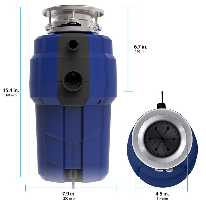 Project Source Continuous Feed 1-1/4-HP Septic Safe Corded Garbage Disposal with Noise Insulation - Image 6