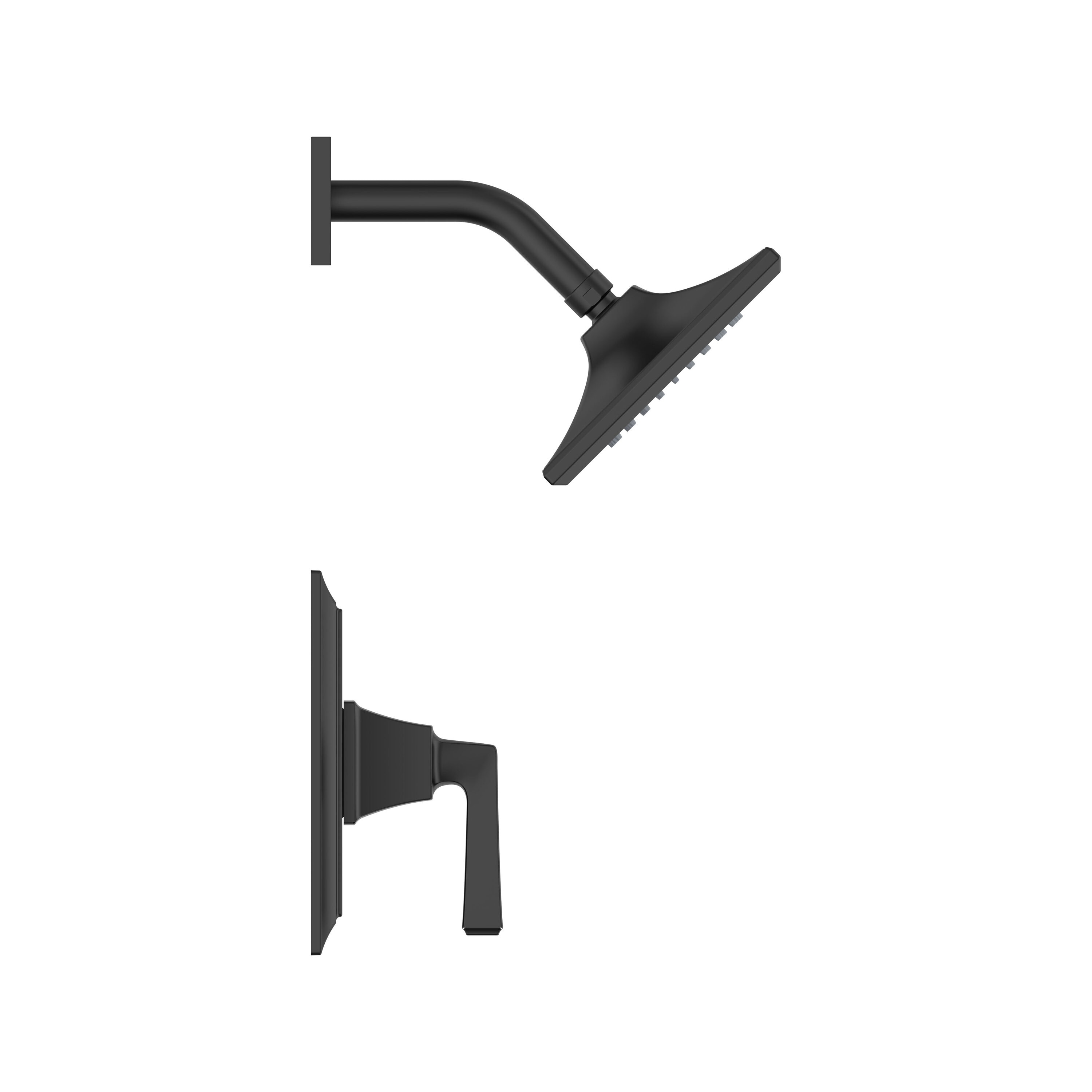 Town Square S Matte Black 1-handle Single function 11-Inches Square Shower Faucet - Image 2