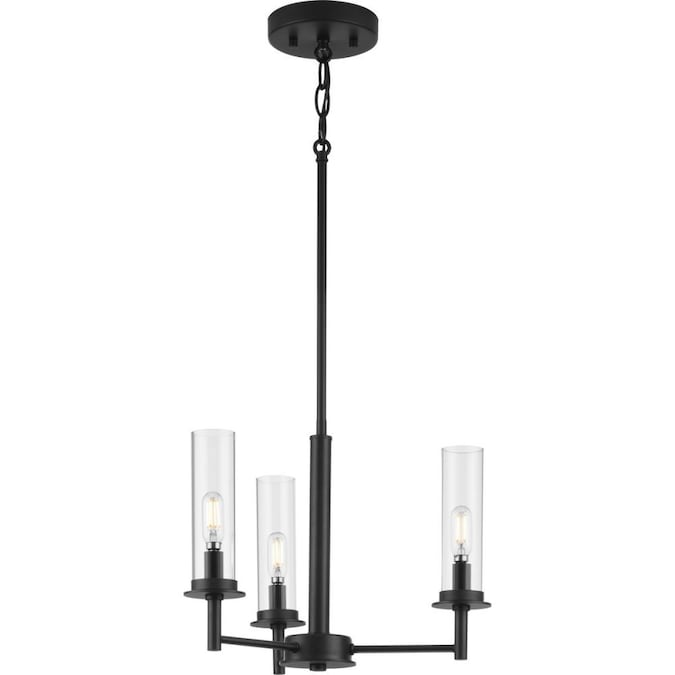 Progress Lighting Kellwyn 3-Light 16-in Matte Black Semi Flush Mount Light - Image 3