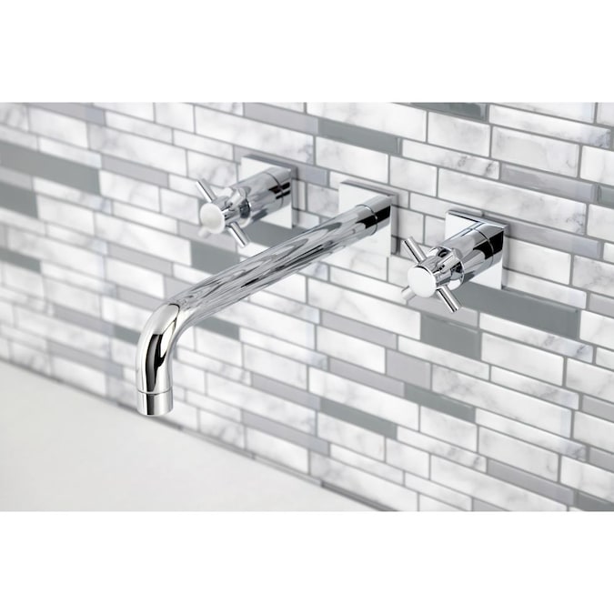 Kingston Brass Concord Polished Chrome 2-handle Wall-mount Low-arc Bathtub Faucet (Valve Included)