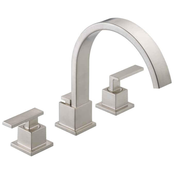 Delta Vero Stainless 2-handle Deck-mount Roman Low-arc Bathtub Faucet
