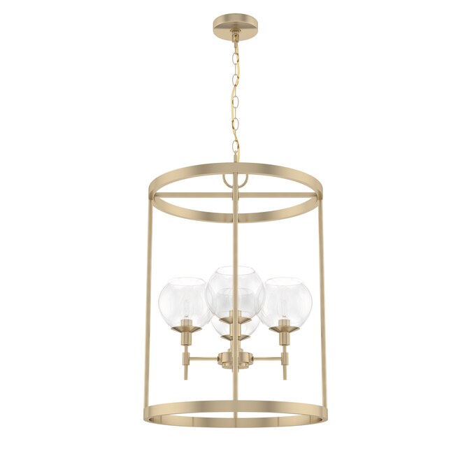 Hunter Xidane 4-Light Alturas Gold Mid-century Clear Glass Geometric LED Medium Hanging Kitchen Island Light