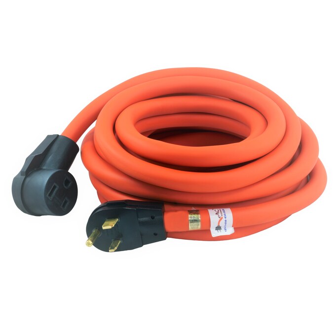 AC WORKS 10ft NEMA 6-50 Cord 10-ft 8/3 3 Prong Orange Indoor/Outdoor STW Heavy Duty Appliance Extension Cord