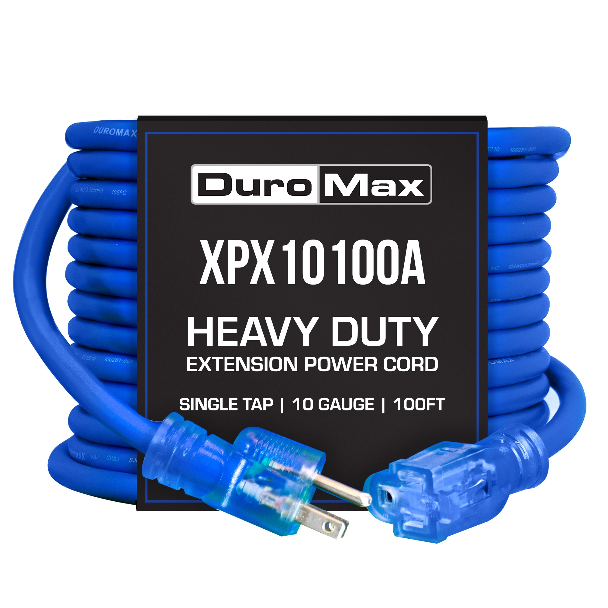 XPX 100-ft 10 / 3 3 Prong Blue Indoor/Outdoor SJEOOW Heavy Duty General Extension Cord
