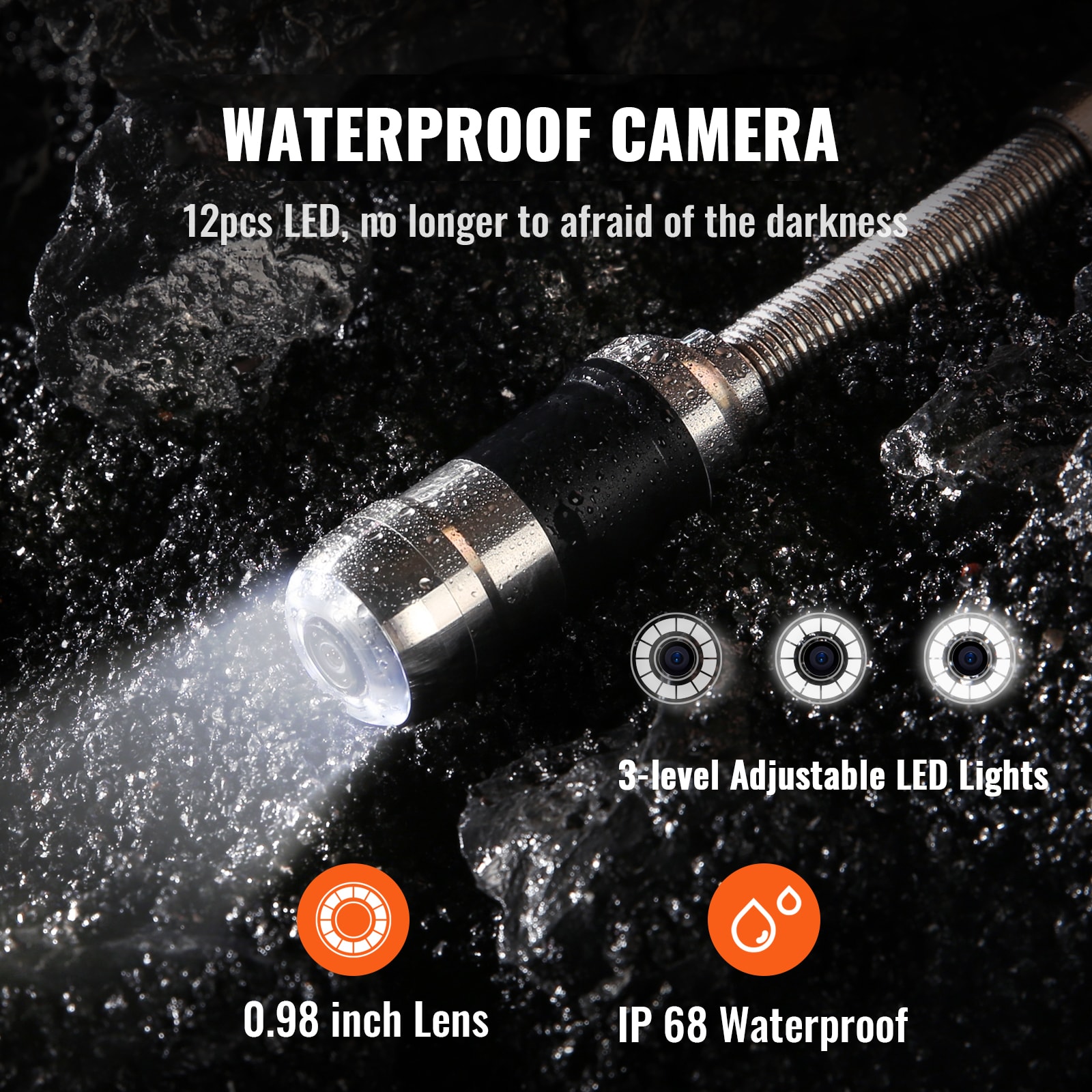 Sewer Camera Pipe Inspection Camera 7-inch 480p Screen Pipe Camera 131ft - Image 5