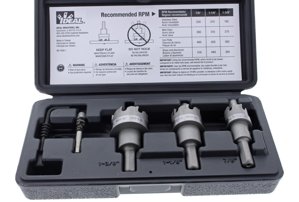 7/8-in Carbide-tipped Arbored Hole saw Set with Hard Case