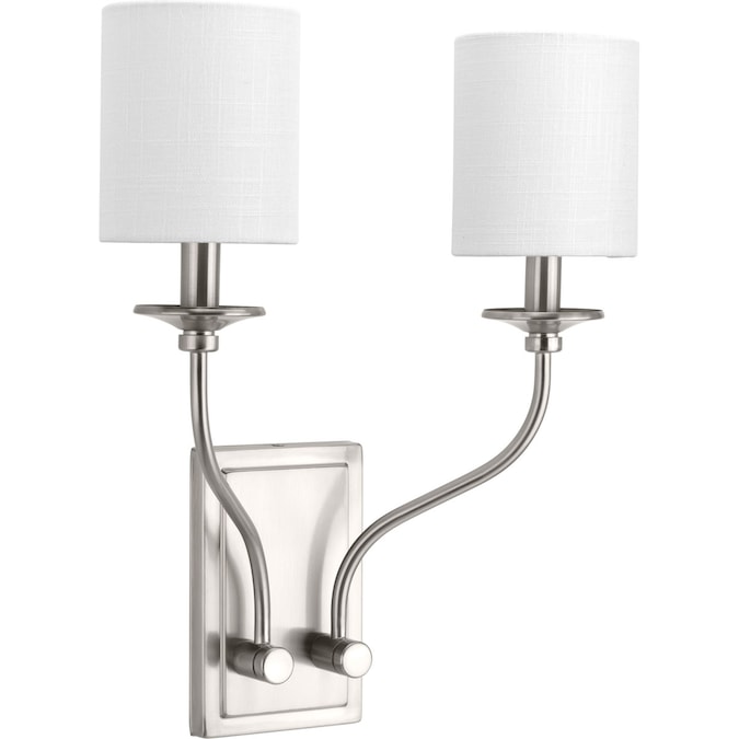 Progress Lighting Bonita 13.625-in W 2-Light Brushed Nickel Transitional Led,Incandescent Wall Sconce