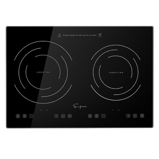 Empava Electric Stove 120V 20-in 2 Burners Black Induction Cooktop