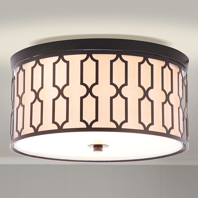 JONATHAN  Y Link Transitional 3-Light Oil-Rubbed Bronze LED Flush Mount Light