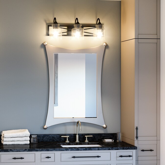 Quoizel Bartley 24-in 3-Light Matte Black Farmhouse Vanity Light