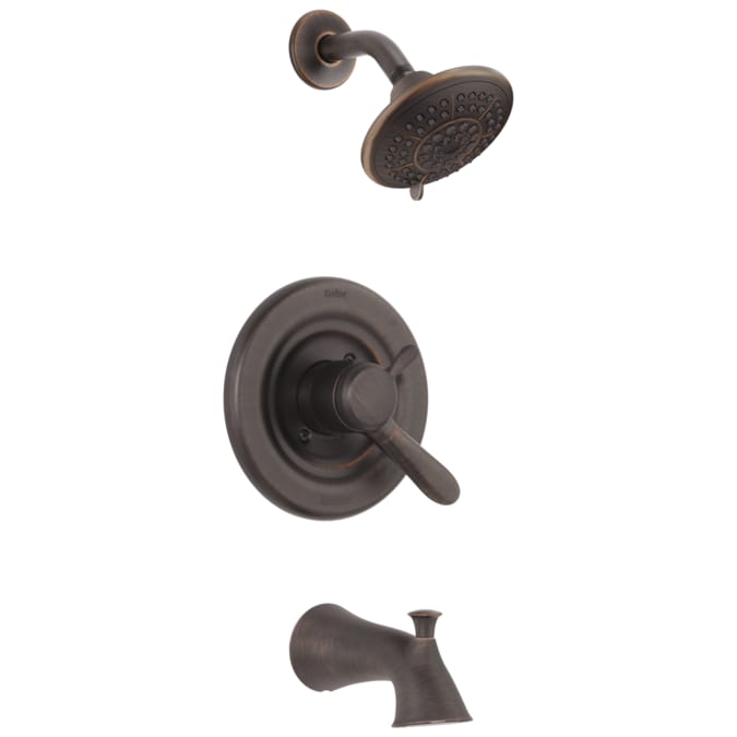Delta Lahara Venetian Bronze 2-handle Multi-function Round Bathtub and Shower Faucet Valve Included